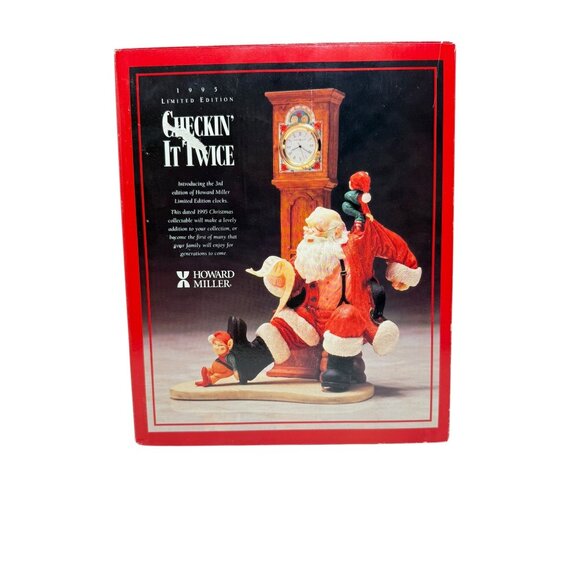 Howard Miller Santa Clock Checkin It Twice Elves List Clock Ltd Ed 1995 Vtg - Picture 8 of 13